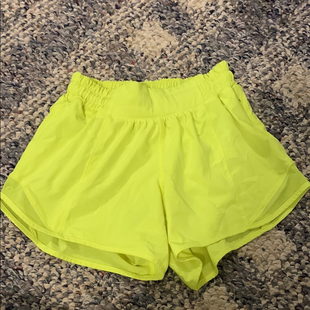 Lululemon Athletica Neon Yellow Hotty Hot Shorts